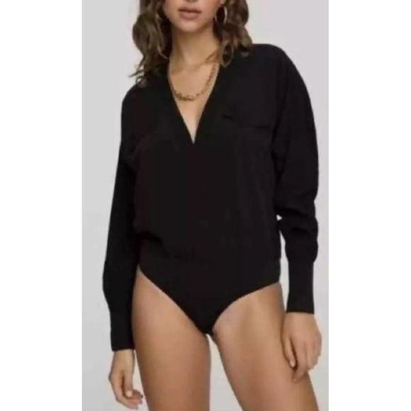 Good American utility wrap bodysuit in black SZ‎ 2 - Picture 1 of 8